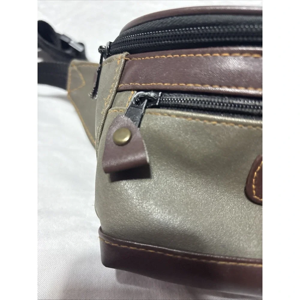 Eastport Fanny Pack Belt Bag Dark Green Adjust Strap Hiking Retro Vtg Leather